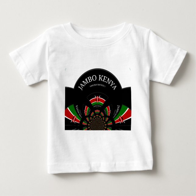 T-shirt Pour Bébé Drapeau kényan inspiré Jambo Welcome Design Art (Devant)