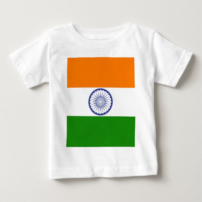 T-shirt Pour Bébé Drapeau national de l'Inde Ashoka Chakra (Devant)