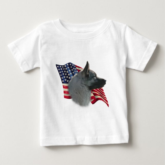 T-shirt Pour Bébé Drapeau norvégien Elkhound (Devant)