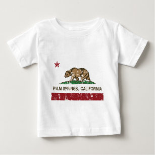 T-shirt Pour Bébé drapeau Palm Spring de la Californie affligé