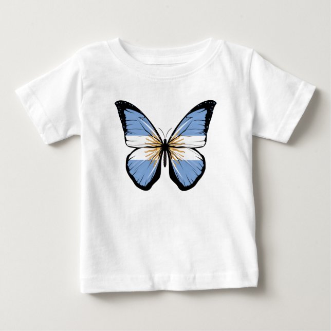 T-shirt Pour Bébé Drapeau papillon Argentine (Devant)