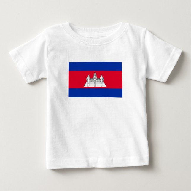 T-shirt Pour Bébé Drapeau patriotique du Cambodge (Devant)