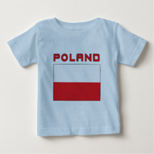 T-shirt Pour Bébé Drapeau polonais avec la Pologne