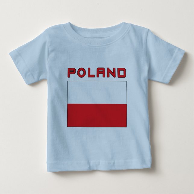 T-shirt Pour Bébé Drapeau polonais avec la Pologne (Devant)
