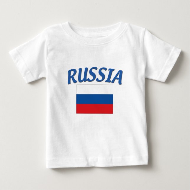 T-shirt Pour Bébé Drapeau russe (Devant)