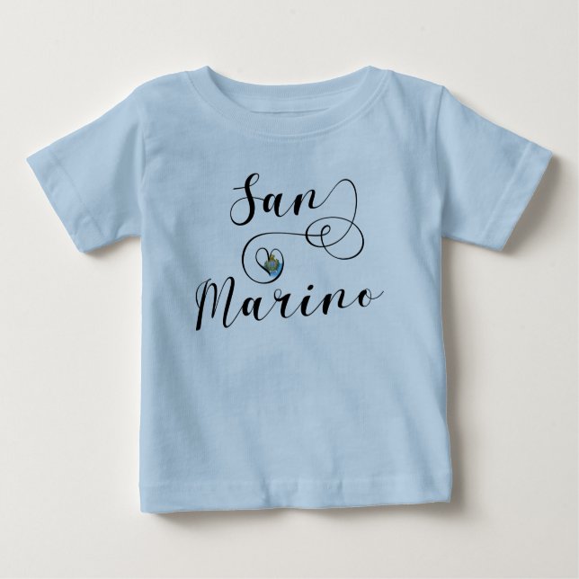 T-shirt Pour Bébé Drapeau Saint-Marin En Coeur (Devant)