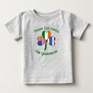 T-shirt Pour Bébé Drapeau Shamrock irlandais irlandais personnalisé