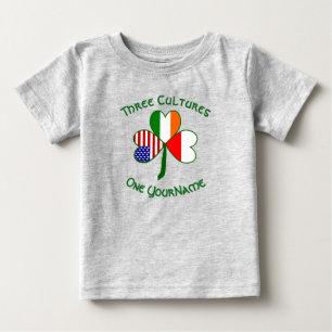 T-shirt Pour Bébé Drapeau Shamrock irlandais polonais personnalisé