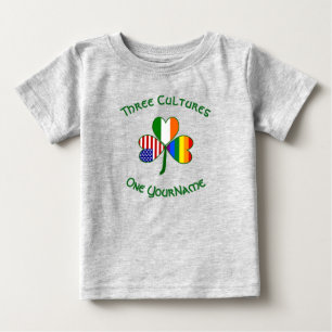 T-shirt Pour Bébé Drapeau Shamrock personnalisé Gay Pride Irlande US
