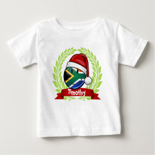 T-shirt Pour Bébé Drapeau sud-africain souriant style de Noël