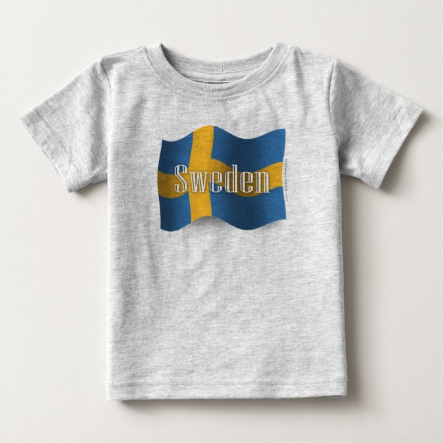 T-shirt Pour Bébé Drapeau suédois (Devant)