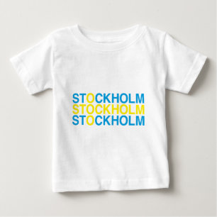 T-shirt Pour Bébé Drapeau suédois STOCKHOLM