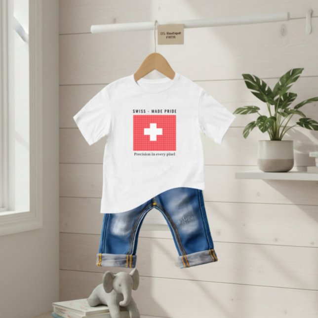 T-shirt Pour Bébé Drapeau suisse (Créateur téléchargé)