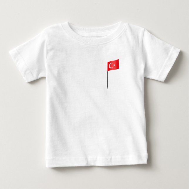 T-shirt Pour Bébé Drapeau turc (Devant)