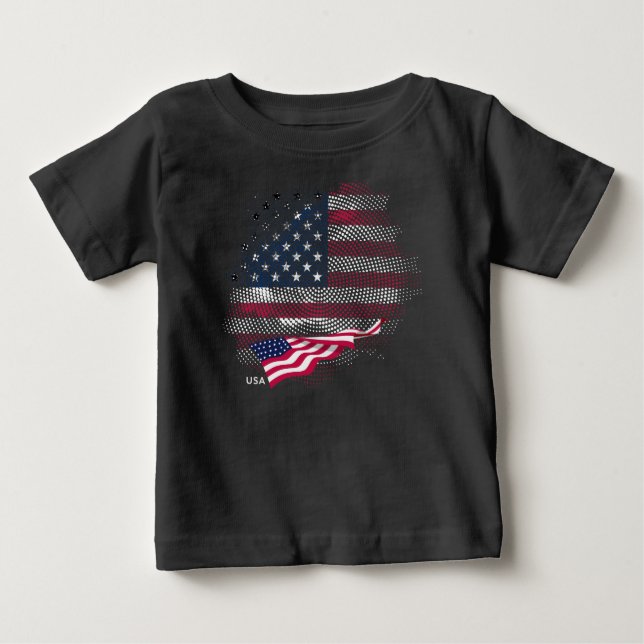 T-shirt Pour Bébé Drapeau USA (Devant)