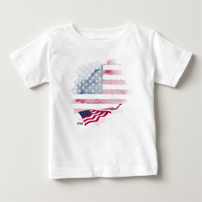 T-shirt Pour Bébé Drapeau USA (Devant)