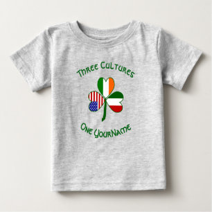 T-shirt Pour Bébé Drapeaux irlandais Shamrock Votre nom
