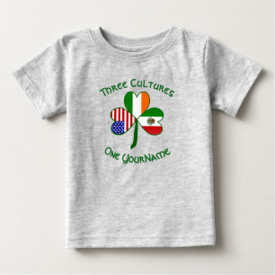 T-shirt Pour Bébé Drapeaux Mexicains Irlandais Américains Shamrock V