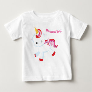 T-shirt Pour Bébé Dream Big Baby Girl PInk Unicorn