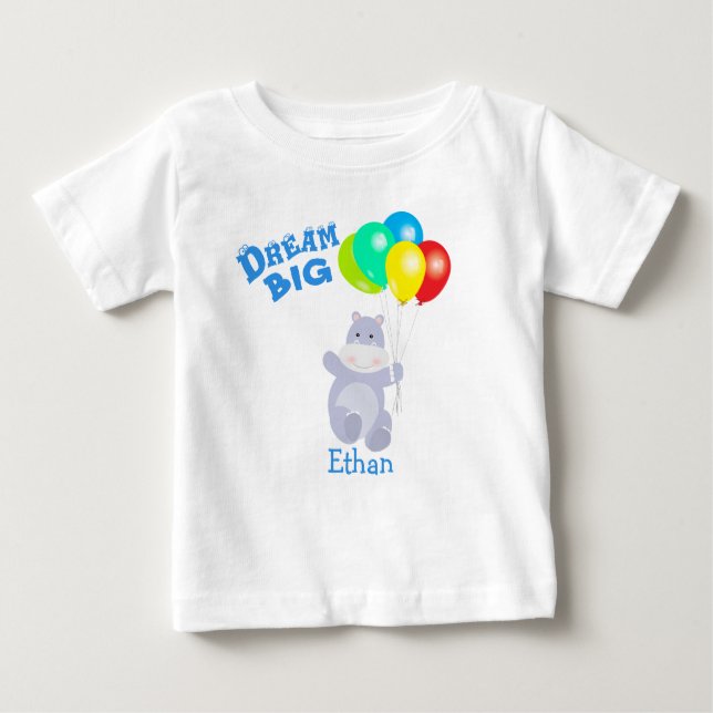 T-shirt Pour Bébé Dream Big Hippo Balloons Aventure (Devant)