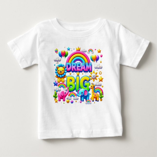 T-shirt Pour Bébé "Dream Big : Royal Rainbow Tee" (Devant)