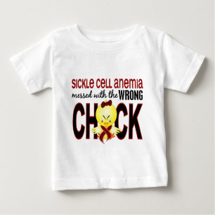 T-shirt Pour Bébé Drépanocytose salie avec le poussin faux