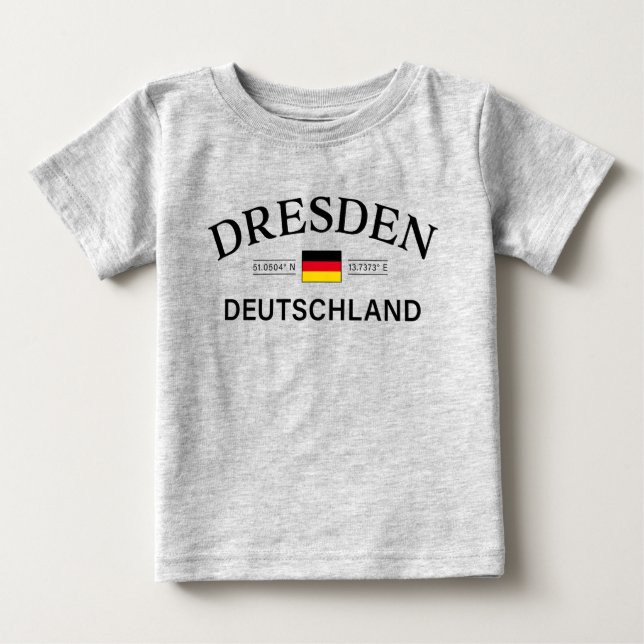 T-shirt Pour Bébé Dresden Deutschland Coordinates German (Devant)