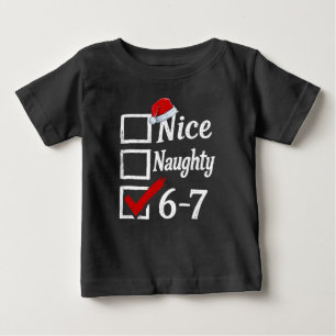 T-shirt Pour Bébé Drôle 6-7 Mème Sympa Coquin 67 Noël Brain Rot
