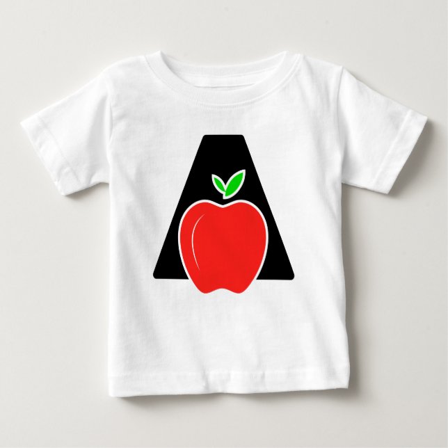 T-shirt Pour Bébé Drôle A Pour Apple (Devant)