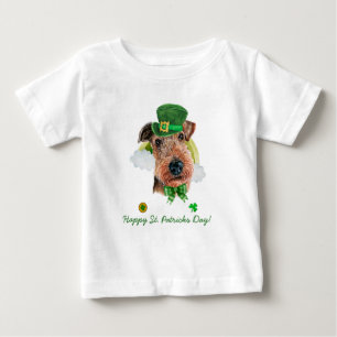 T-shirt Pour Bébé Drôle Airedale Terrier Or St. Patricks Day