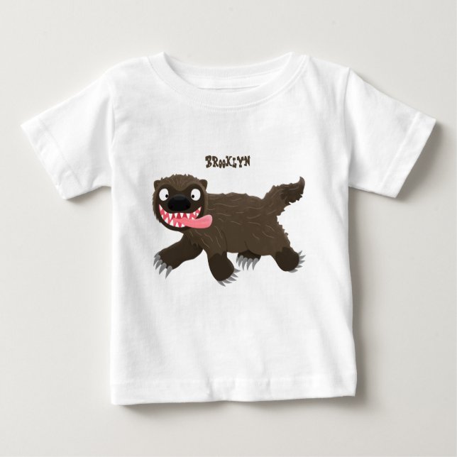 T-shirt Pour Bébé Drôle animal avide de carcajou (Devant)