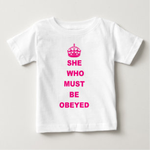 T-shirt Pour Bébé Drôle celle qui doit être obéi au texte