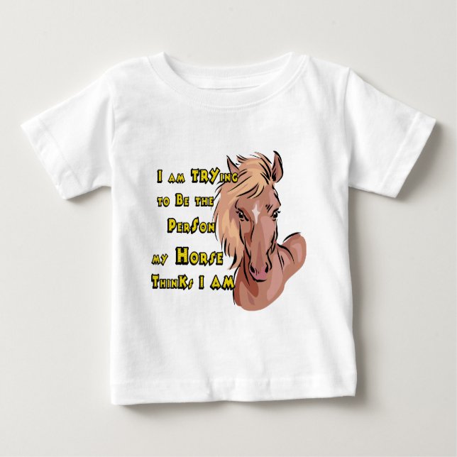 T-shirt Pour Bébé Drôle Cheval (Devant)