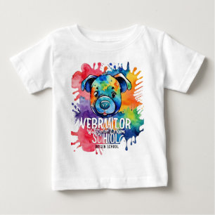 T-shirt Pour Bébé Drôle chien coloré aquarelle