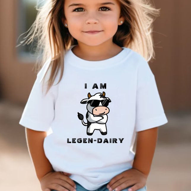 T-shirt Pour Bébé Drôle Cool Vache Moo Je Suis Légendaire Blanc (Funny Cool Cow Moo I Am Legendary White Baby T-Shirt)