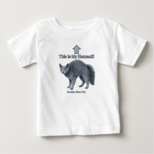 T-shirt Pour Bébé Drôle de chat bleu russe - C'est mon humain