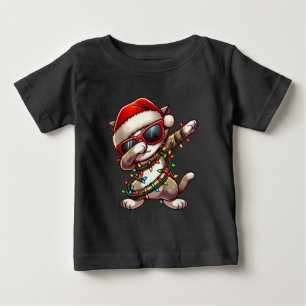 T-shirt Pour Bébé Drôle de chat de Noël Dabbing Mignon Meowy Xmas