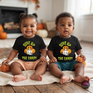 T-shirt Pour Bébé Drôle de fantôme, abandonne les bonbons Halloween