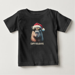 T-shirt Pour Bébé Drôle de Noël Capy Vacances Xmas Capybara