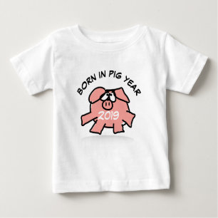 T-shirt Pour Bébé Drôle dessin animé Cochon rose 2019 Tee bébé