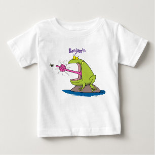T-shirt Pour Bébé Drôle dessin animé de grenouille et mouche
