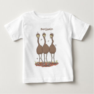 T-shirt Pour Bébé Drôle dessin animé du trio australien emu