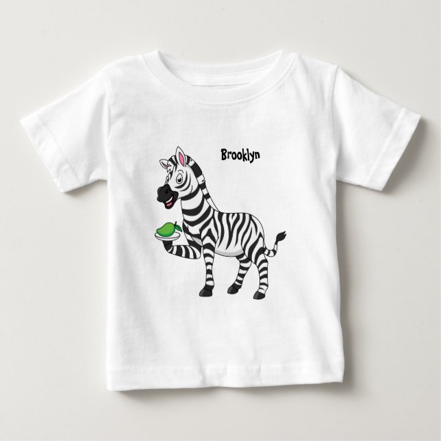 T-shirt Pour Bébé Drôle dessin animé zèbre (Devant)