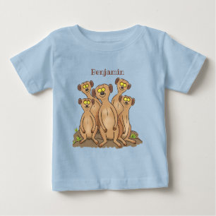 T-shirt Pour Bébé Drôle dessin de la famille meerkat