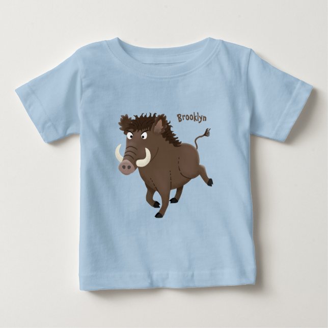 T-shirt Pour Bébé Drôle dessin humoristique de rasoir de sanglier (Devant)