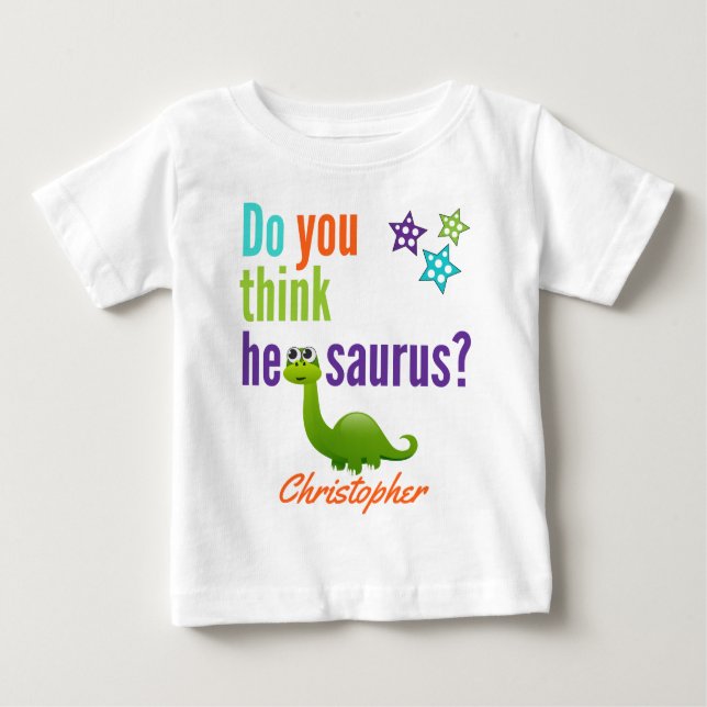 T-shirt Pour Bébé Drôle Dinosaure Citation Colorée (Devant)