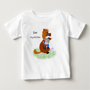 T-shirt Pour Bébé Drôle et mignon poney avec bébé - mignon