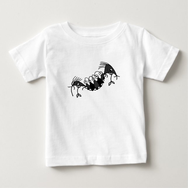 T-shirt Pour Bébé Drôle étrange dessin de reptile monstre (Devant)