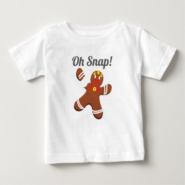T-shirt Pour Bébé Drôle Gingerbread Homme Oh Snap cadeau de Noël (Devant)