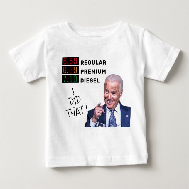 T-shirt Pour Bébé Drôle Joe Biden Prix du gaz FJB MAGA Pro-Trump (Devant)